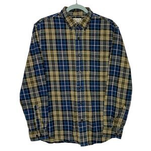 LL Bean Shirt Mens M Scotch Plaid Flannel Button Down Slightly Fitted Outdoor